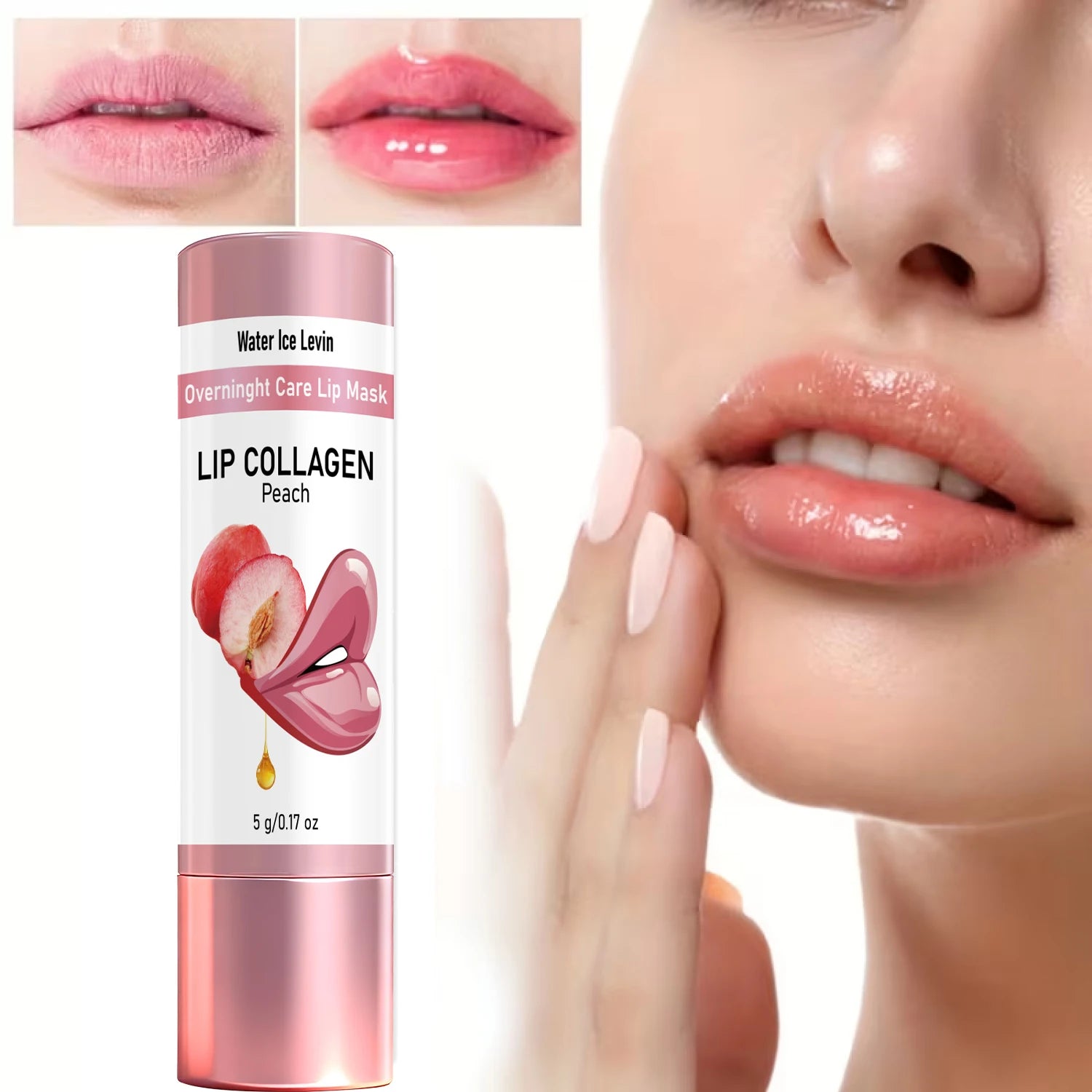 Peach Collagen Overnight Lip Mask Nourishing Hydrating Lip Care Treatment - 1