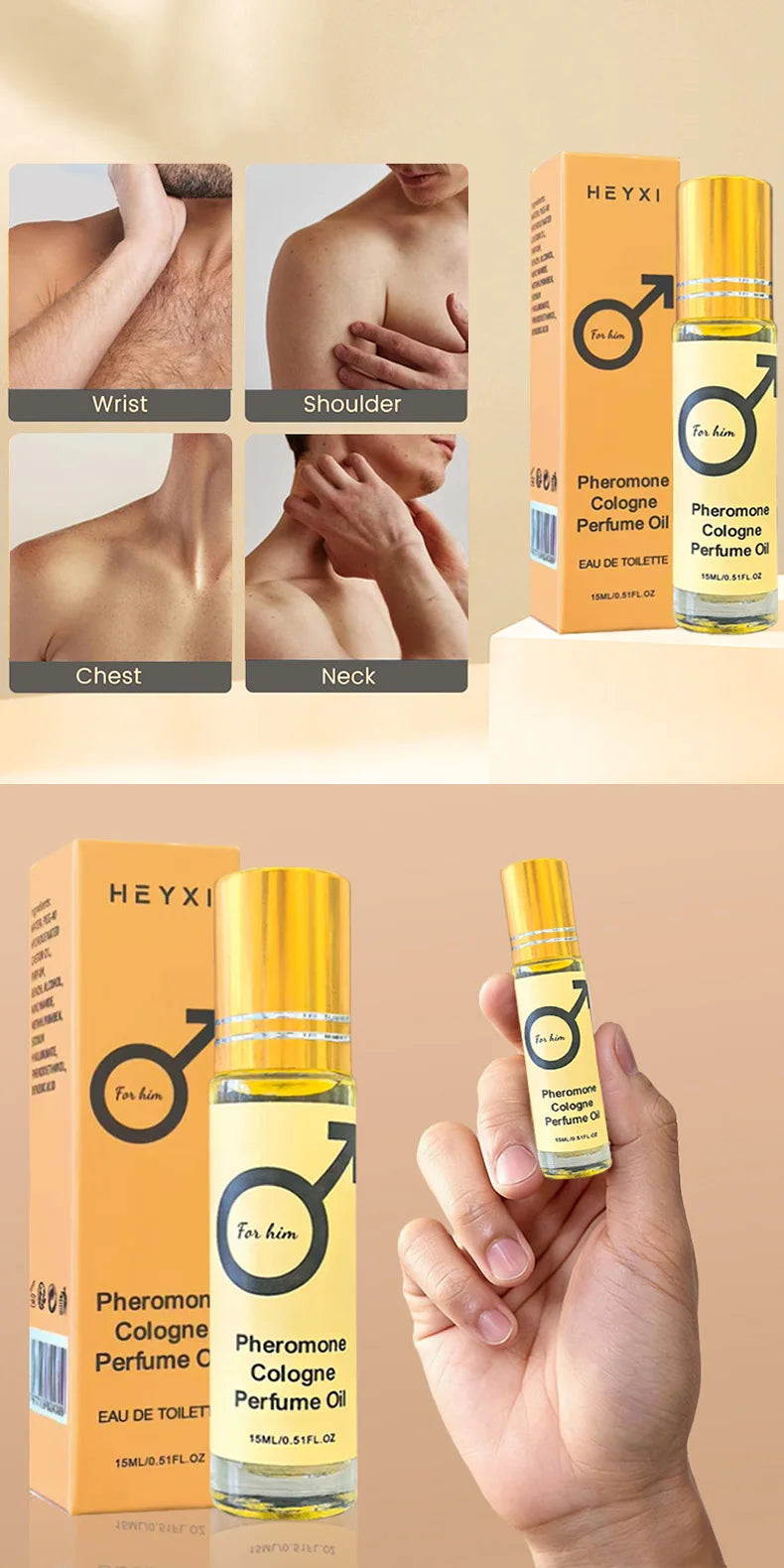Heyxi Pheromone Cologne Oil Roll On Fragrance for Men - 9