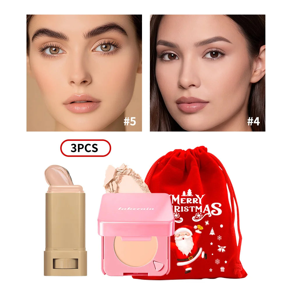 Matte Foundation Stick and Setting Powder Makeup Set - 34