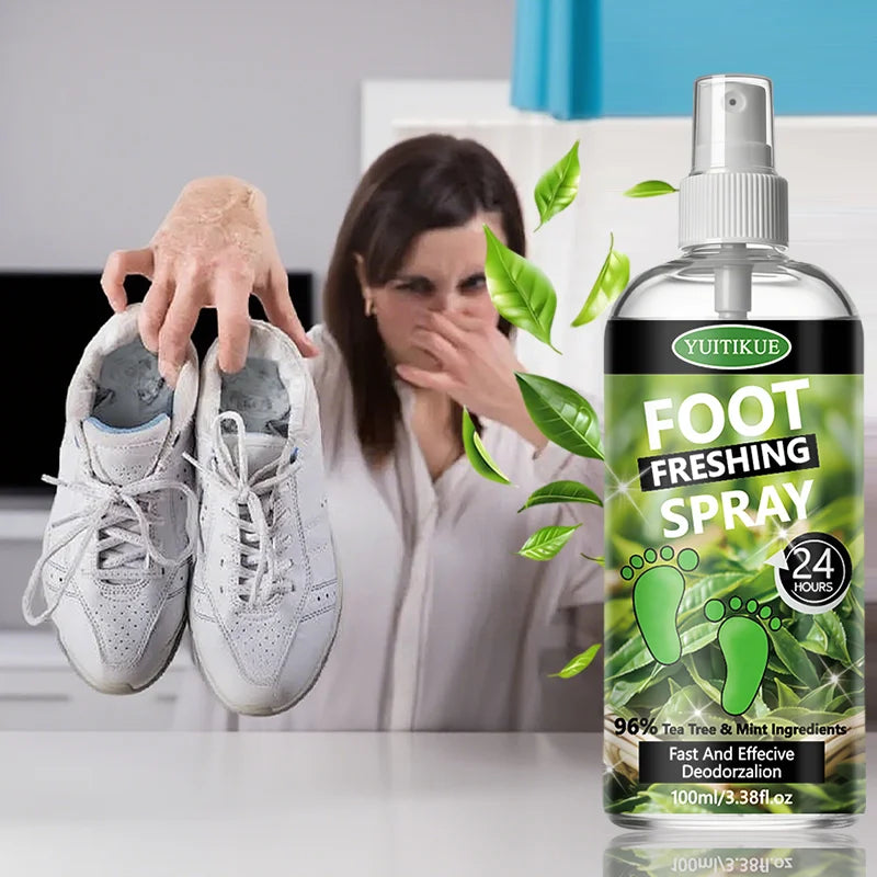 YUITIKUE Tea Tree Foot Deodorant Spray Shoe Odor Eliminator 100ml