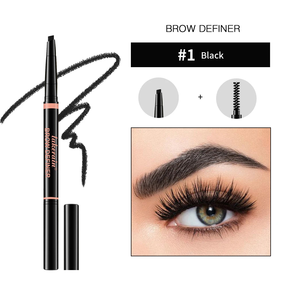 Waterproof Triangular Eyebrow Pencil with Grooming Brush