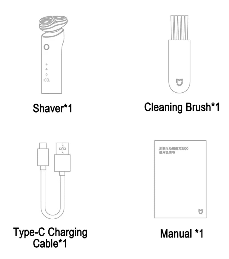 Mijia S500 Electric Shaver Rotary Beard Trimmer Waterproof Razor