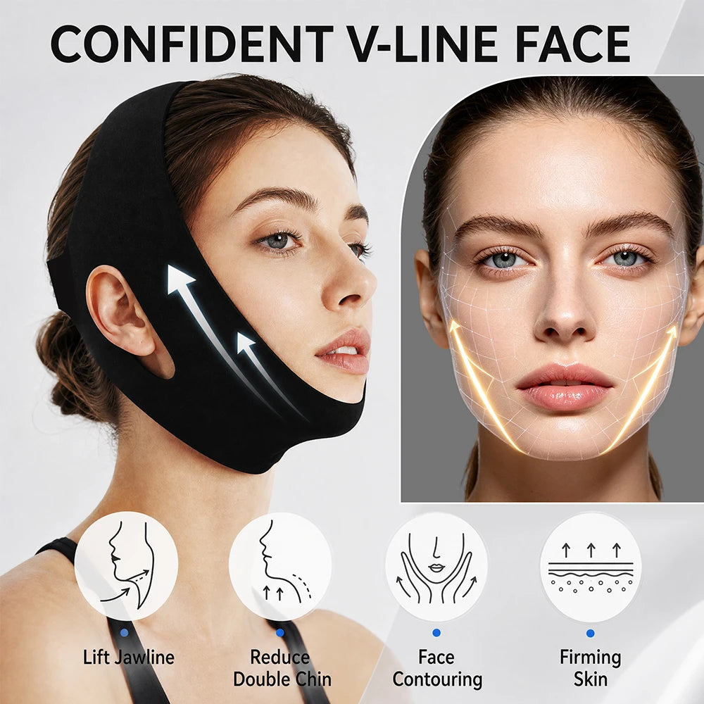 Hot and Cold Gel V-Line Facial Lifting and Slimming Bandage