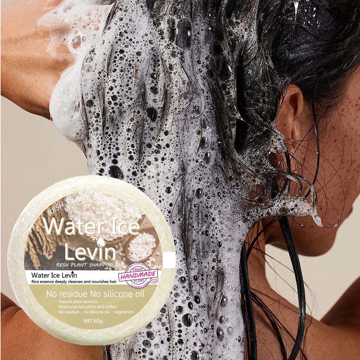 Rice Essence Shampoo Bar Natural Moisturizing Hair Cleansing Soap 60g - 6