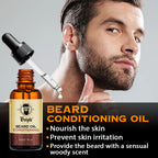 Beard Growth Care Kit with Shampoo Conditioning Oil and Grooming Tools