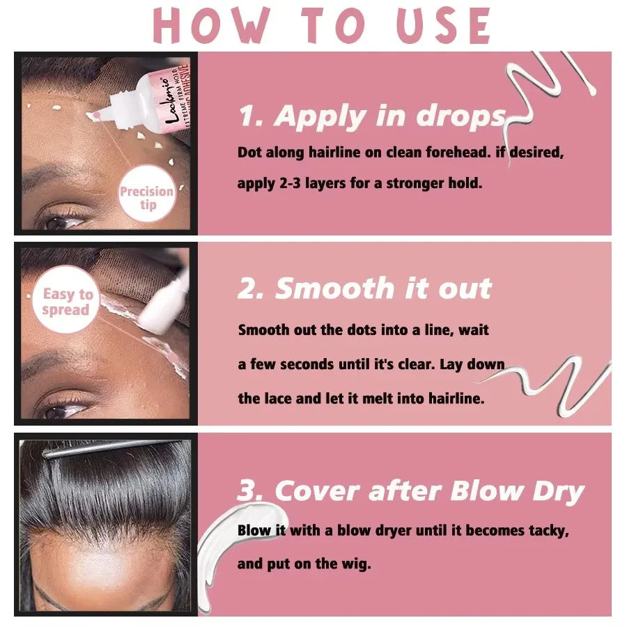 Lockmio Wig Adhesive Glue and Hair Styling Kit for Lace Frontal - 22