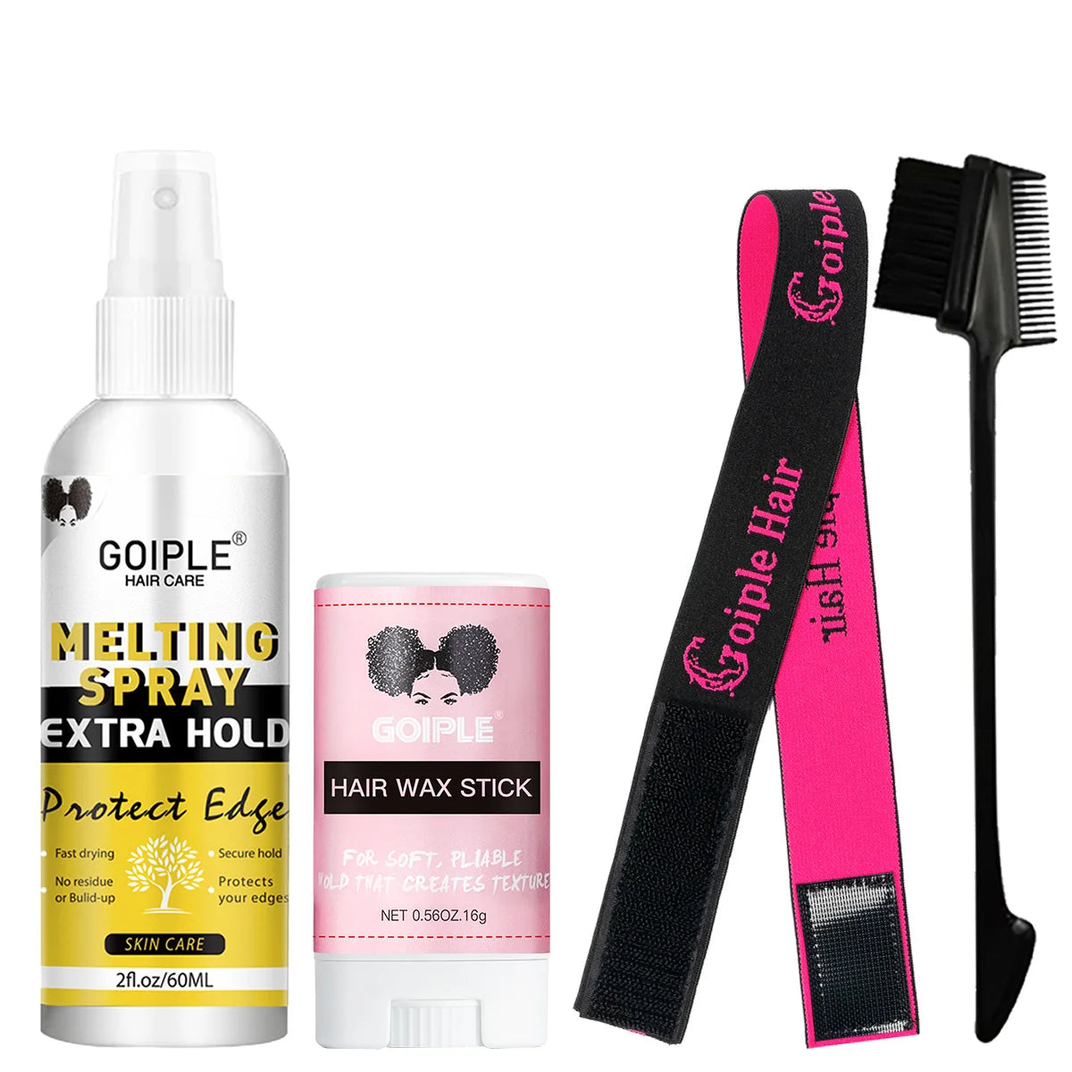 Goiple Lace Wig Melting Spray and Hair Styling Wax Stick Kit