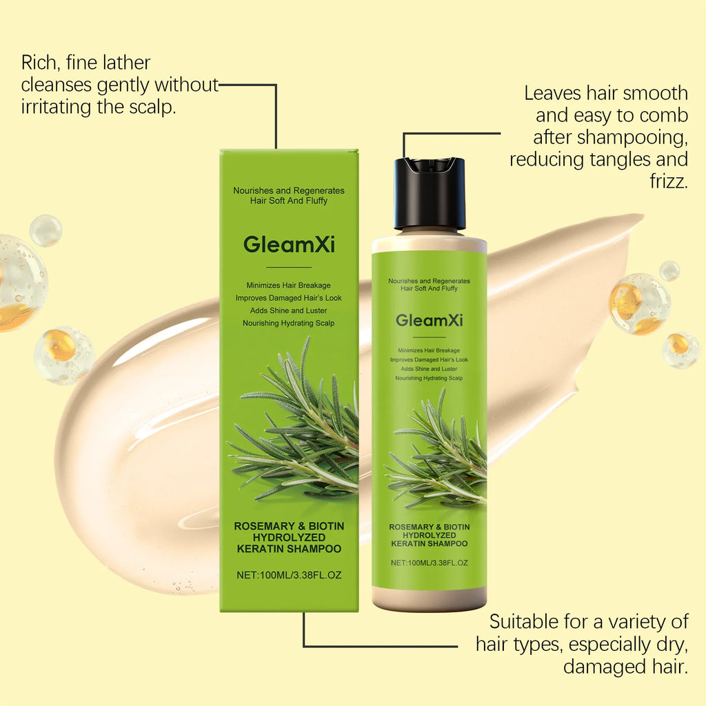 Rosemary Biotin Keratin Shampoo for Hair Repair and Scalp Hydration