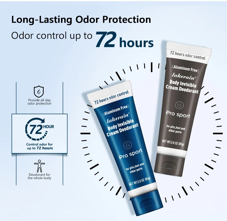 All-Day Invisible Body Deodorant Cream for Odor Control
