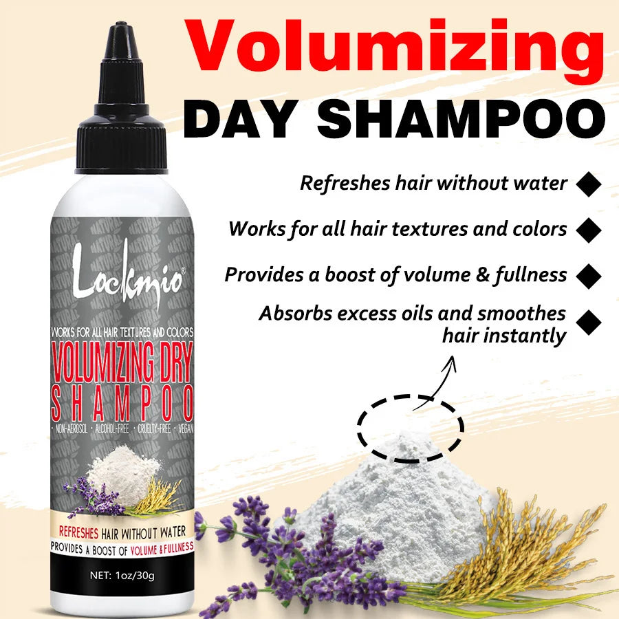 Lockmio Volumizing Dry Shampoo Powder for Oily Hair Refreshing Treatment