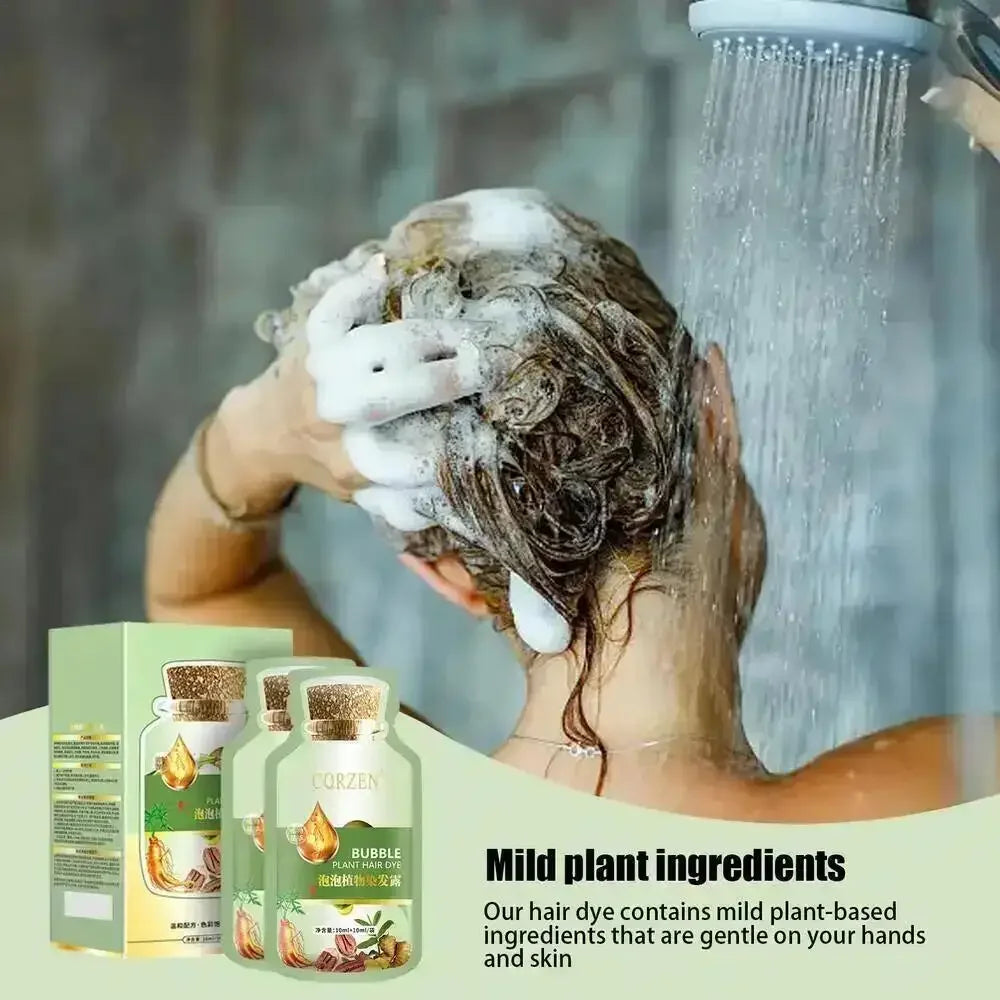 100ml 3 in 1 Herbal Hair Dye Shampoo for Gray Hair Coverage - 18