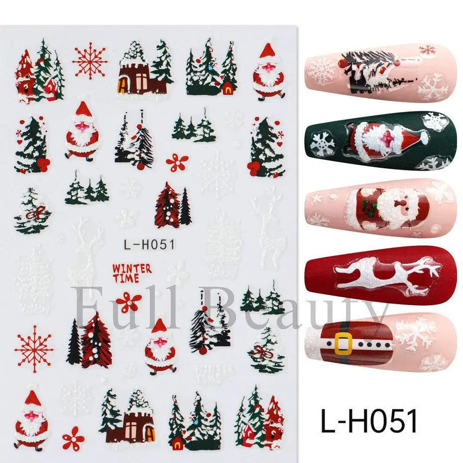 3D Christmas Cartoon Nail Art Stickers - 64