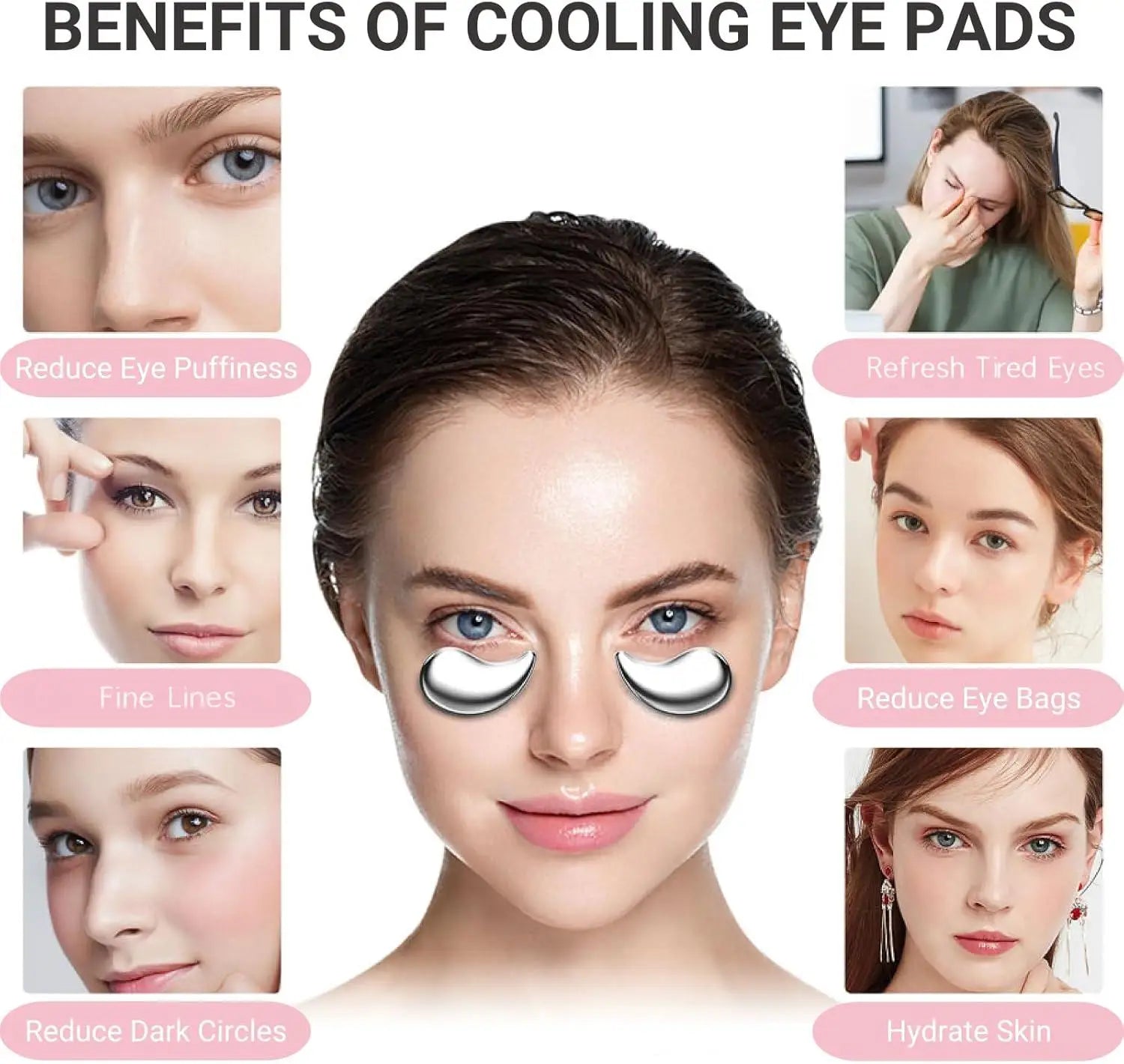 Stainless Steel Cooling Eye Pads for Puffiness and Dark Circles - 3