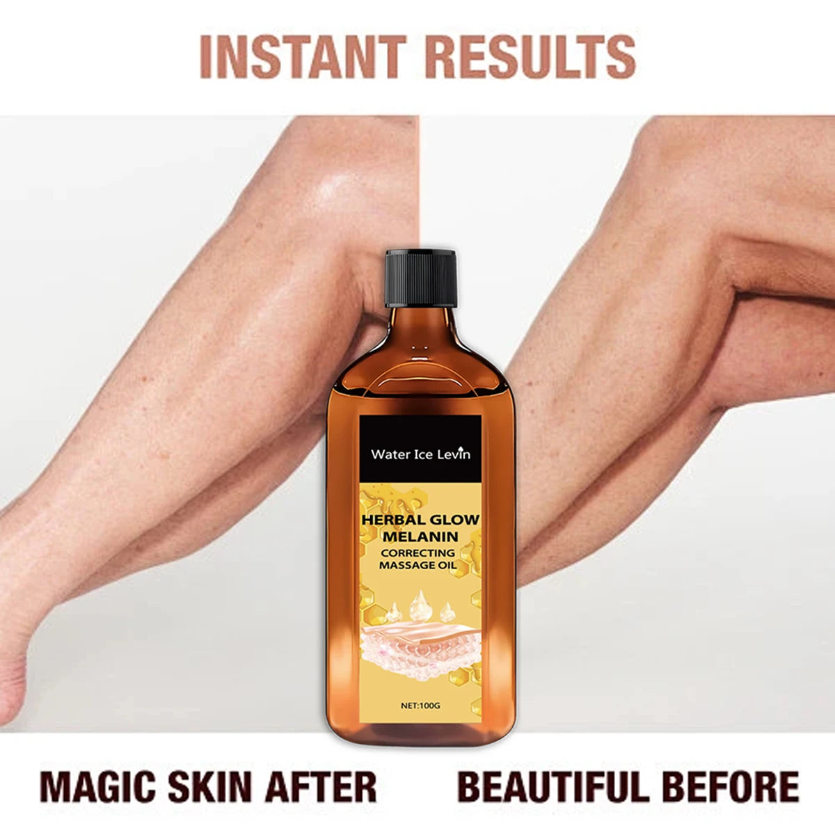 Herbal Glow Melanin Correcting Massage Oil Brightening Body Treatment
