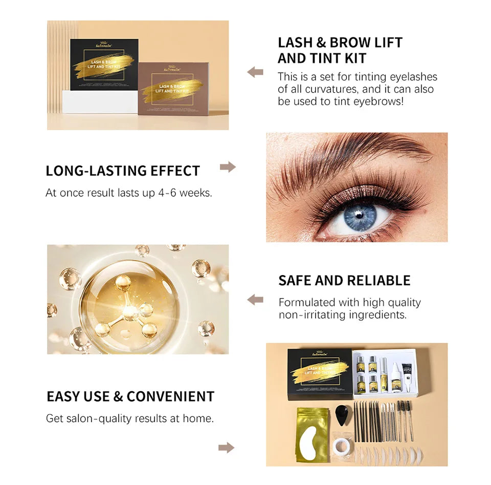 Professional Lash Lift and Brow Tinting Kit for Salon and Home Use - 12