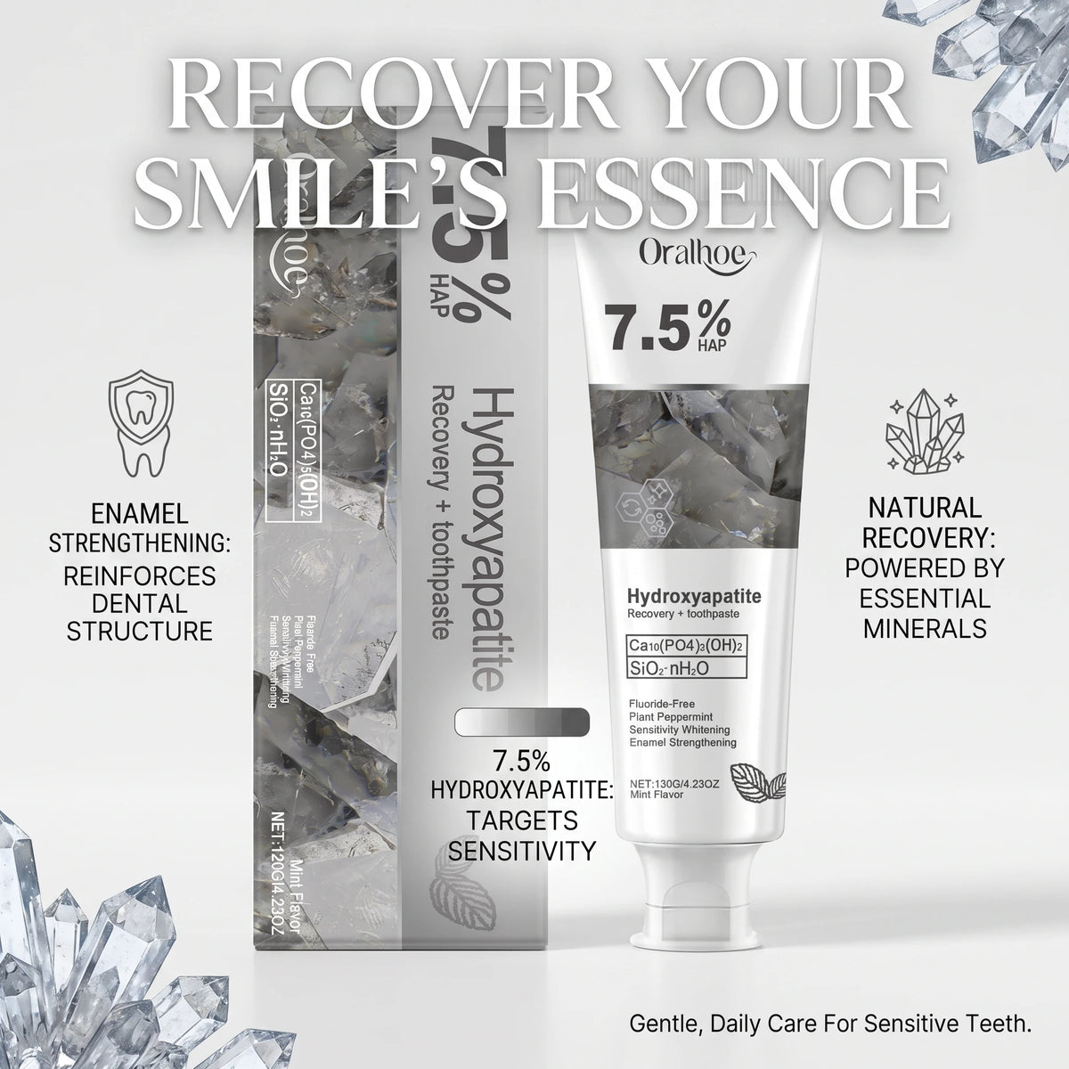 Hydroxyapatite Enamel Repair and Whitening Toothpaste