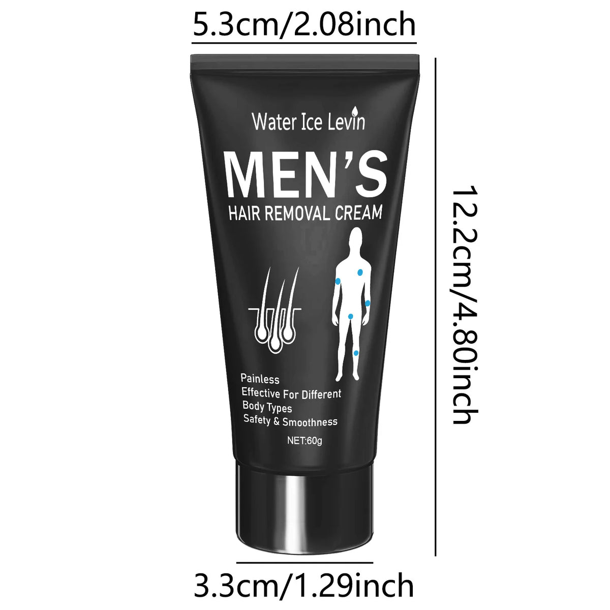 Water Ice Levin Painless Hair Removal Cream for Men 60g