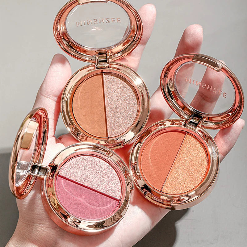 Minsheze Dual Color Eyeshadow Palette Waterproof Glitter Makeup