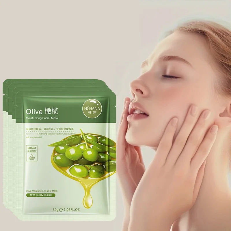 Olive Moisturizing Facial Mask 5 Pack Hydrating Skin Care Treatment - 1