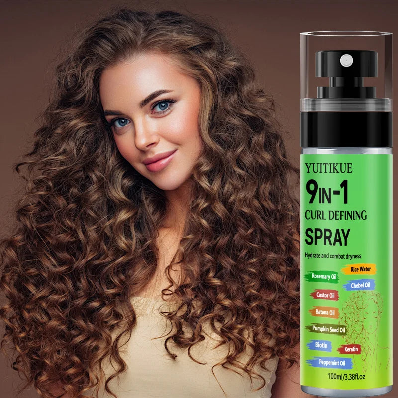9 in 1 Curl Defining Hair Care Spray with Rosemary and Rice Water 100ml