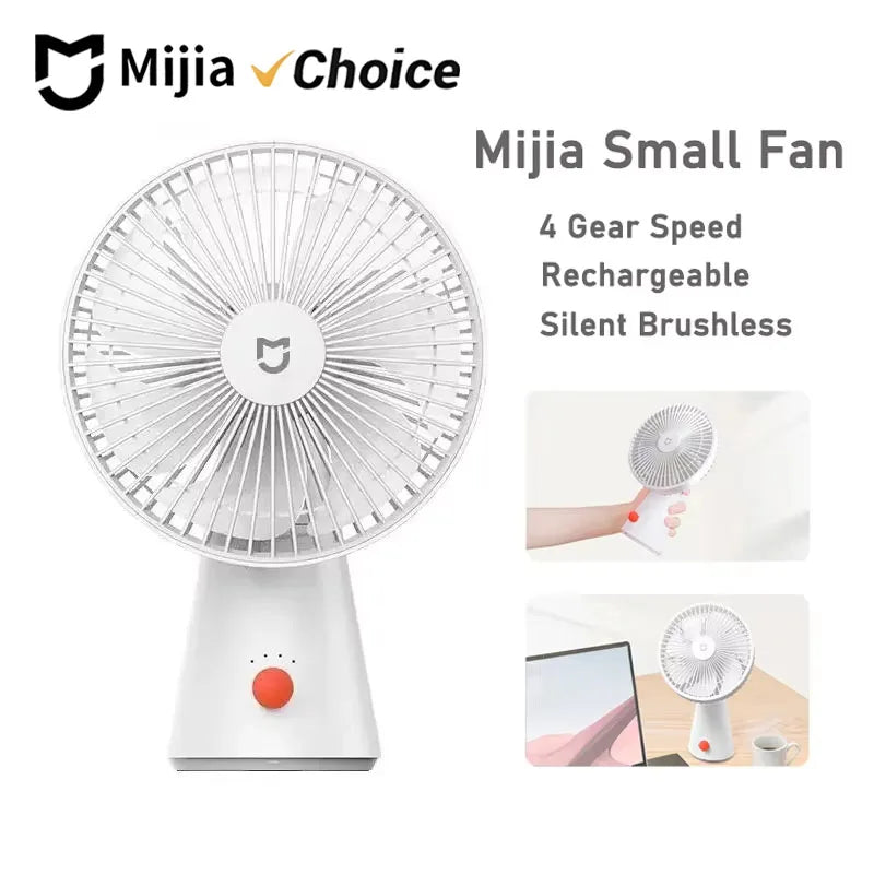 Mijia Portable Desk Fan Rechargeable USB Handheld Cooling Mini Fan
