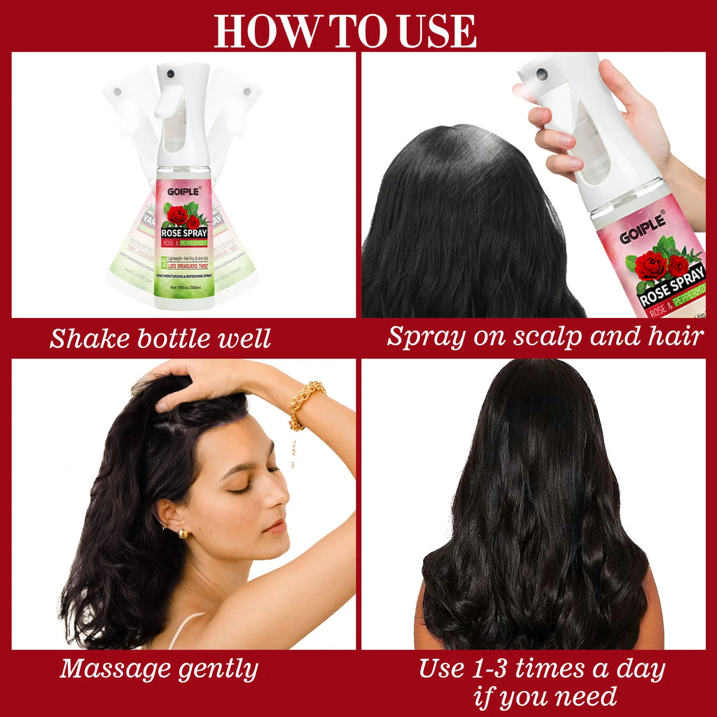 Goiple Rose Peppermint Hair Spray Anti Frizz Scalp Treatment for Locs