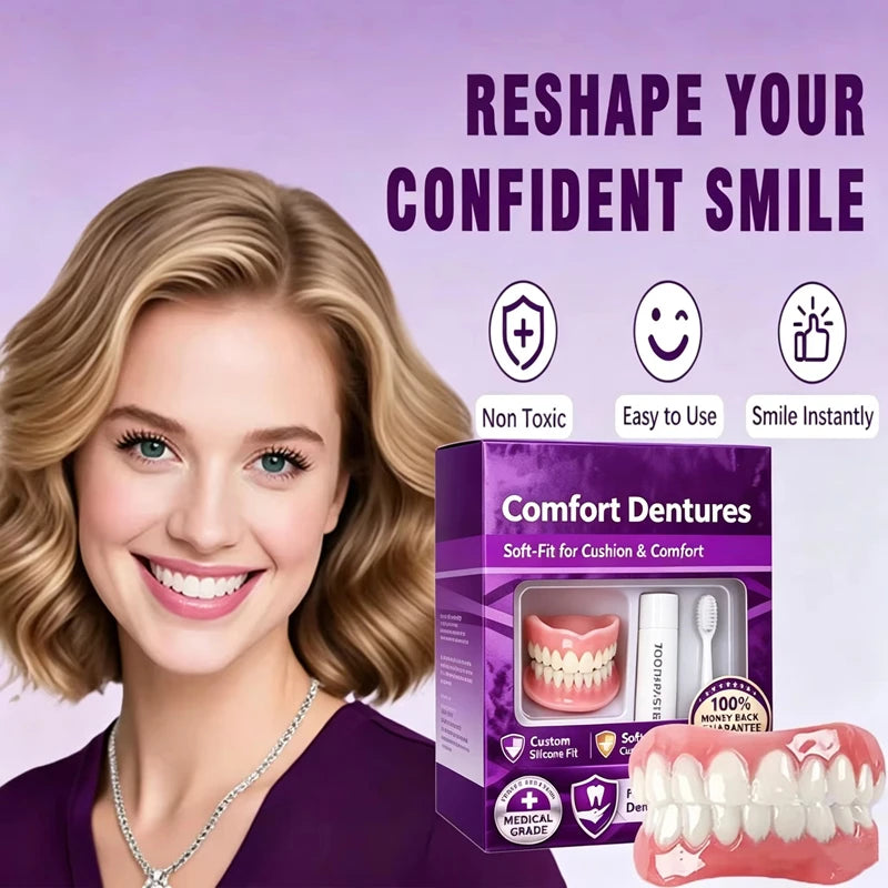 Comfort Fit Silicone Dentures for Instant Smile Enhancement
