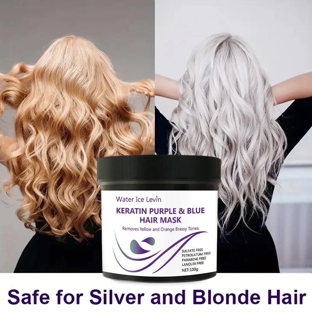 Keratin Purple and Blue Hair Mask for Removing Yellow and Orange Tones - 12
