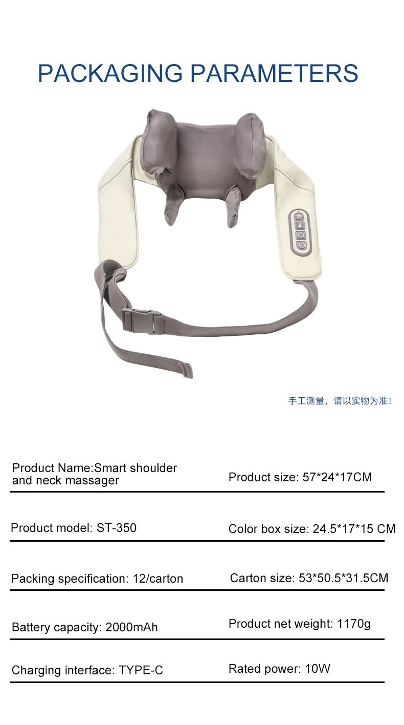 Wireless 6D Deep Tissue Neck and Shoulder Massager with Heat - 19