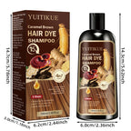 Caramel Brown Hair Dye Shampoo 100ml Plant Extract Grey Coverage