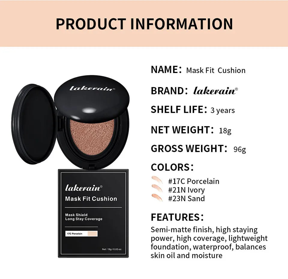 Full Coverage Long-Lasting Semi-Matte Cushion Foundation
