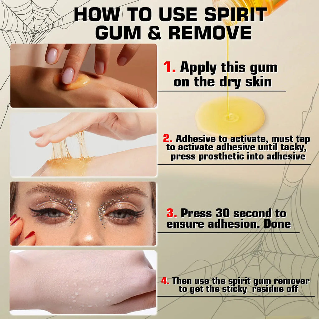 Spirit Gum Adhesive Remover and Lace Wig Glue Set for SFX and Cosplay