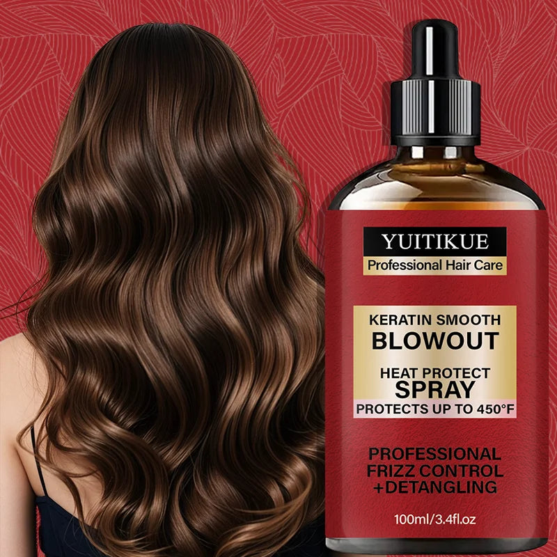 Keratin Smooth Heat Protect Hair Spray 450F Thermal Defense 100ml