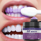 Purple Teeth Whitening Powder Charcoal Stain Remover for Brighter Smile