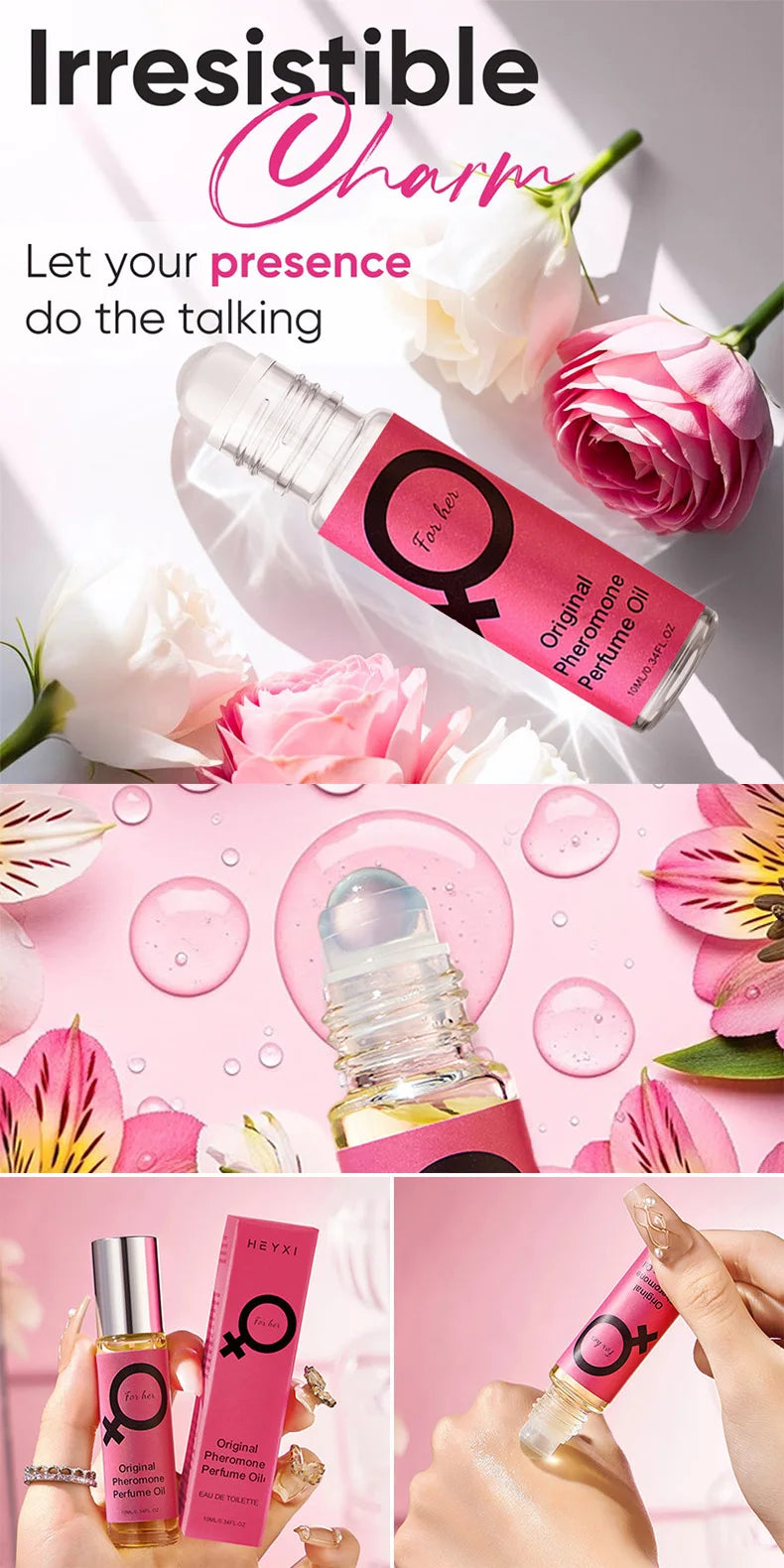 Heyxi Pheromone Perfume Oil Roll On Fragrance for Women