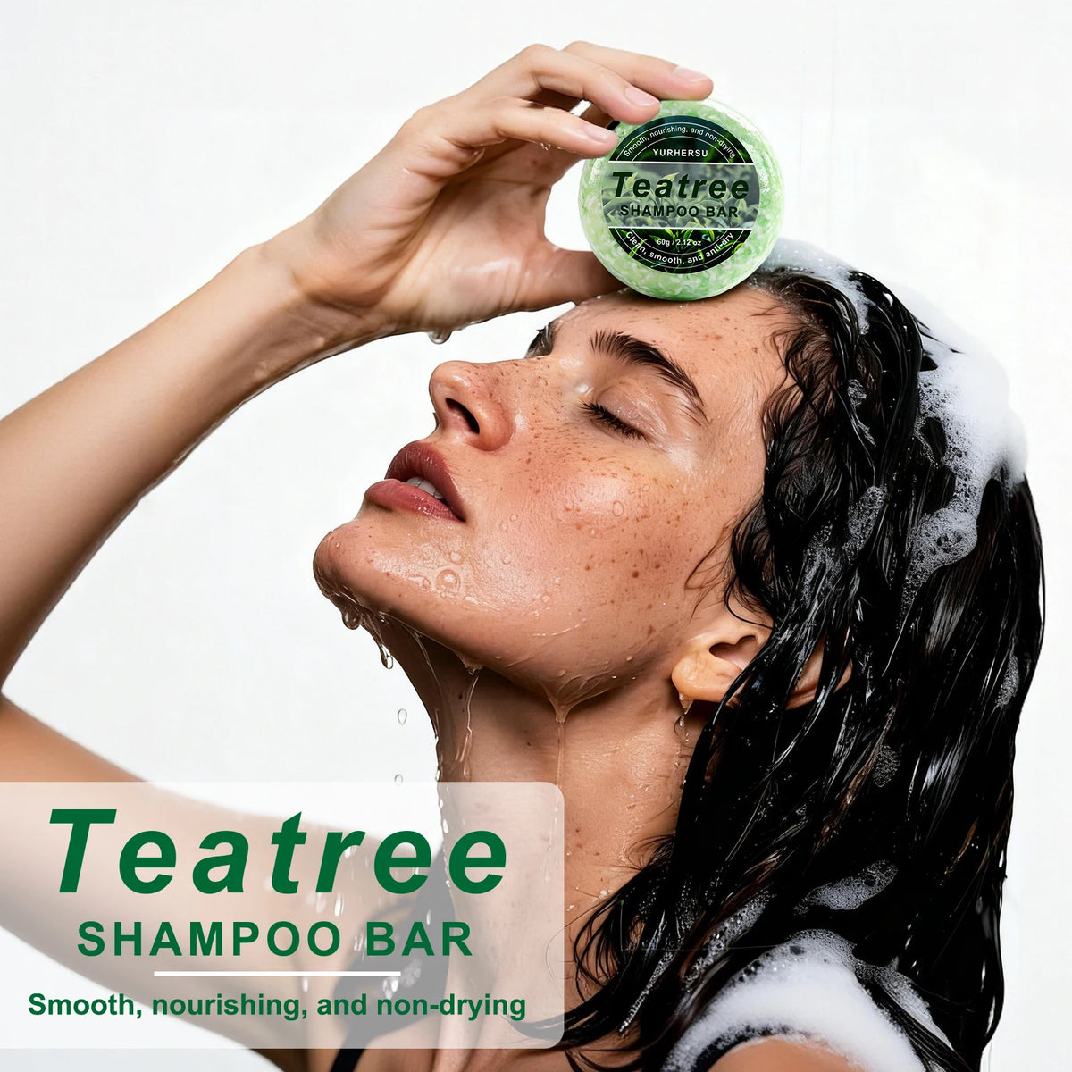 Tea Tree Shampoo Bar Oil Control Anti Dandruff Solid Hair Soap