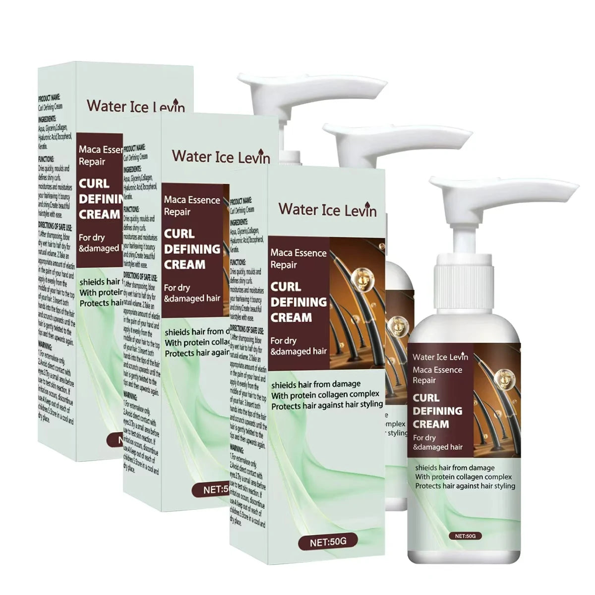 Maca Essence Curl Defining Hair Cream with Keratin and Collagen 50g