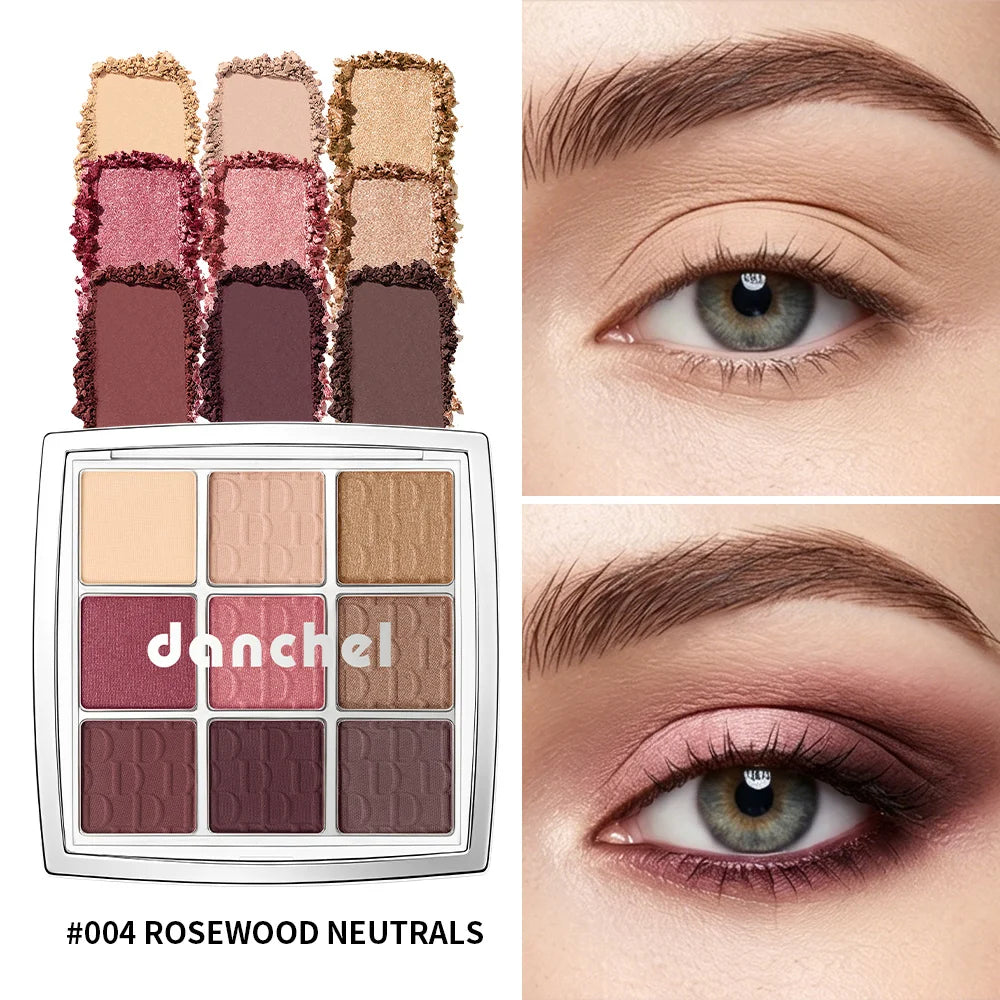 9-Color Pigmented Eyeshadow Palette for Everyday Makeup Looks