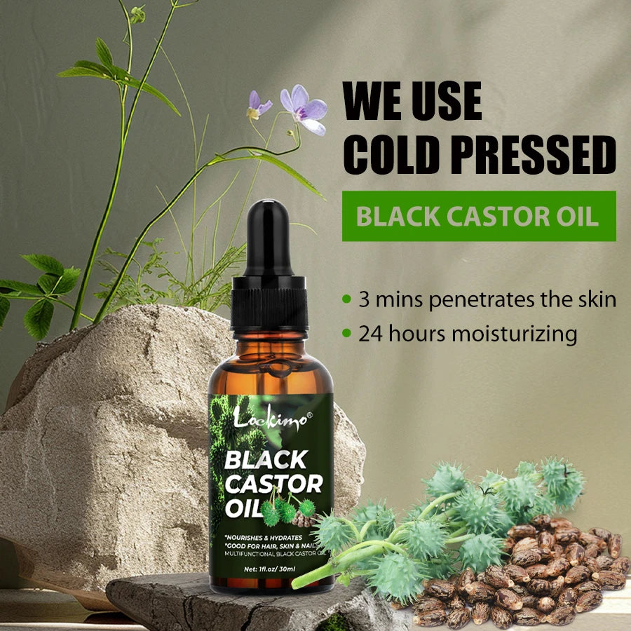Hair Styling Wax Stick Edge Control Gel and Black Castor Oil Set - 15