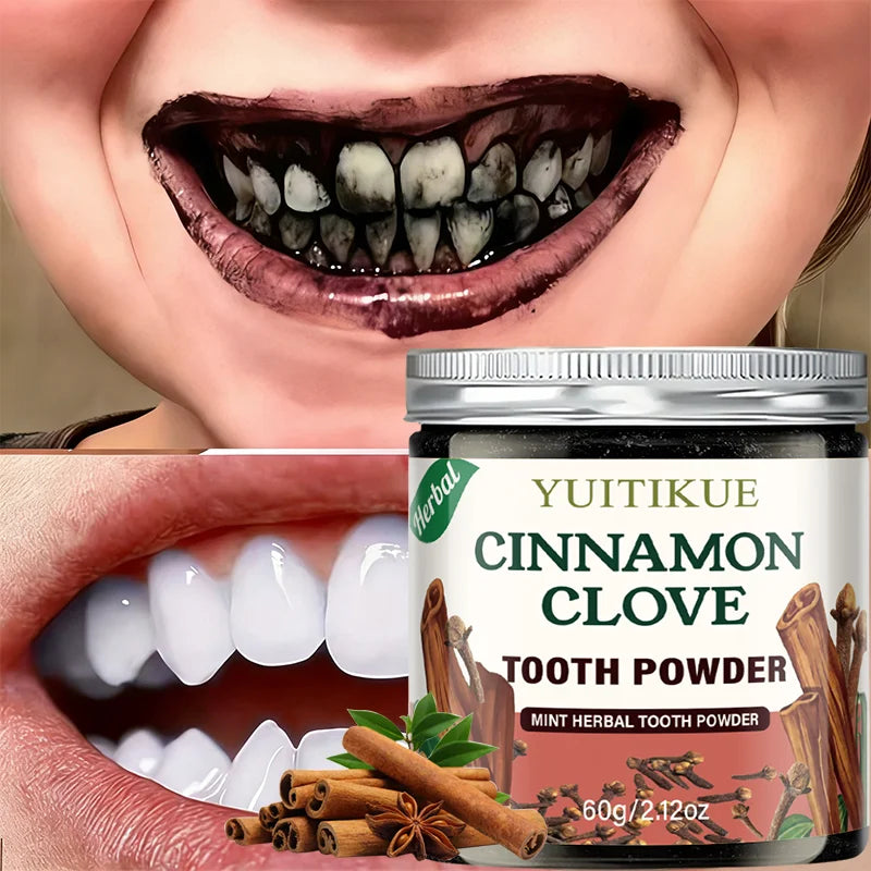 Yuitikue Cinnamon Clove Tooth Powder Natural Herbal Teeth Cleaning 60g - 1