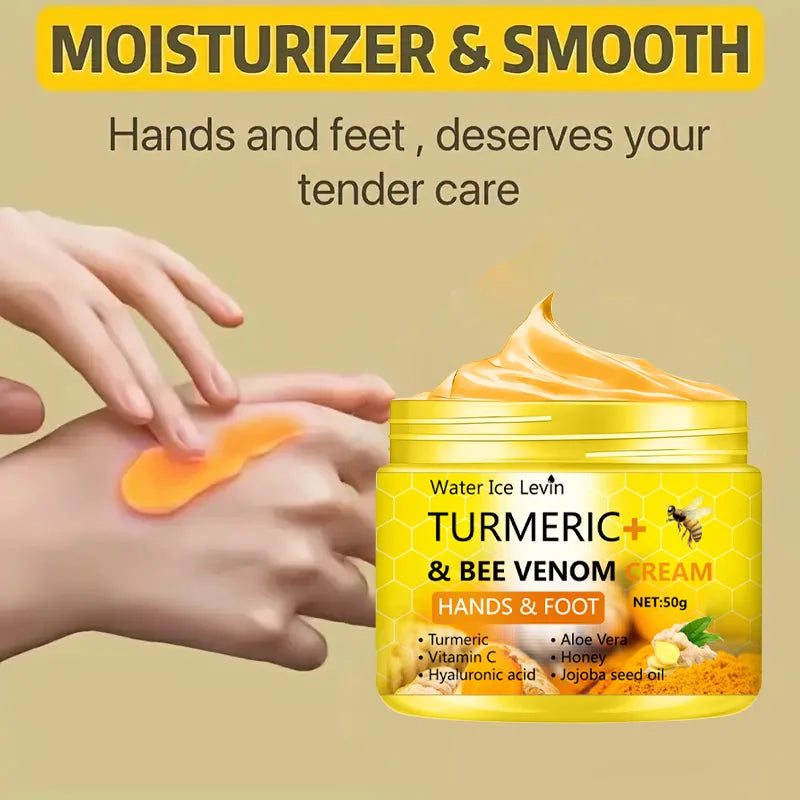 Turmeric Bee Venom Hand and Foot Repair Cream Moisturizing Skin Care 50g