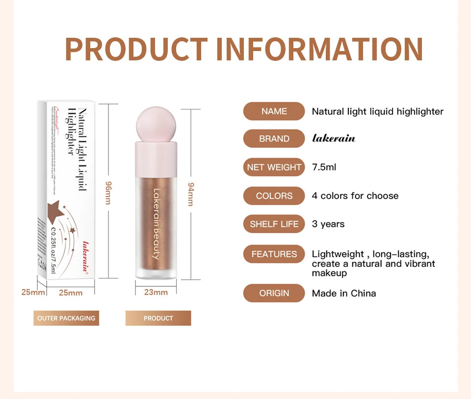 Liquid Highlighter for Radiant Glow and Natural Skin Brightening