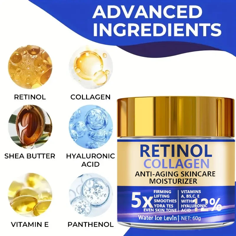 Retinol and Collagen Anti-Aging Face Cream Moisturizer 60g - 6
