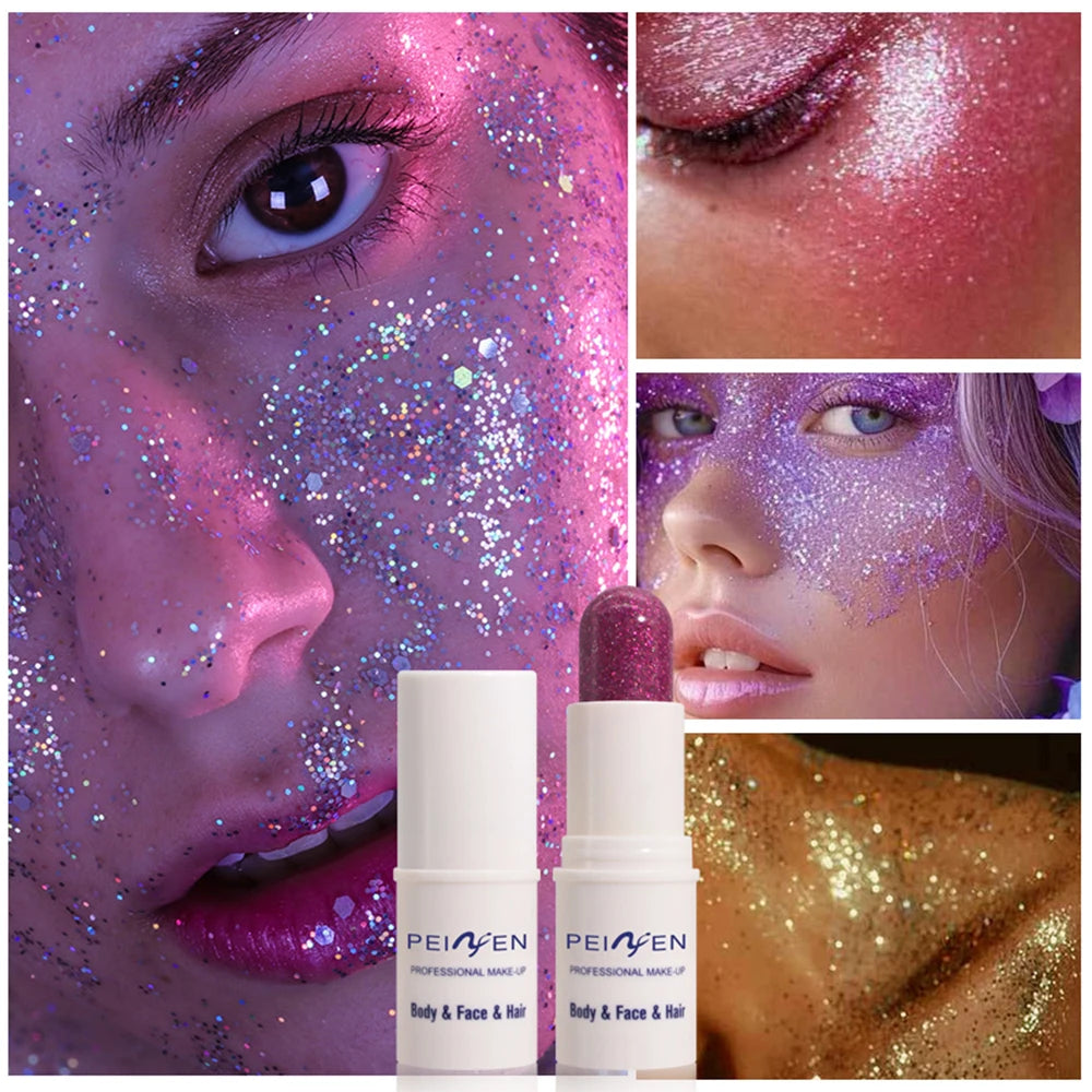 Peifen Glitter Makeup Stick Waterproof Face Body Highlighter