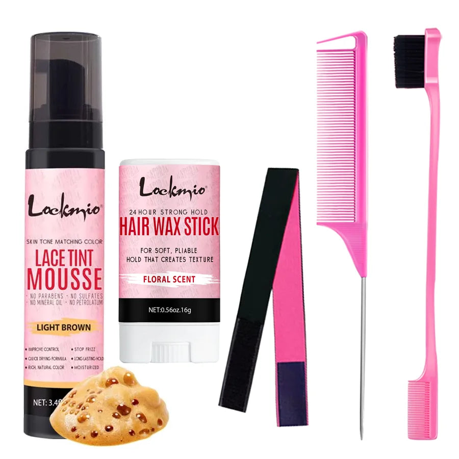 Lockmio Lace Tint Mousse and Wax Stick Hair Styling Wig Tool Kit - 13