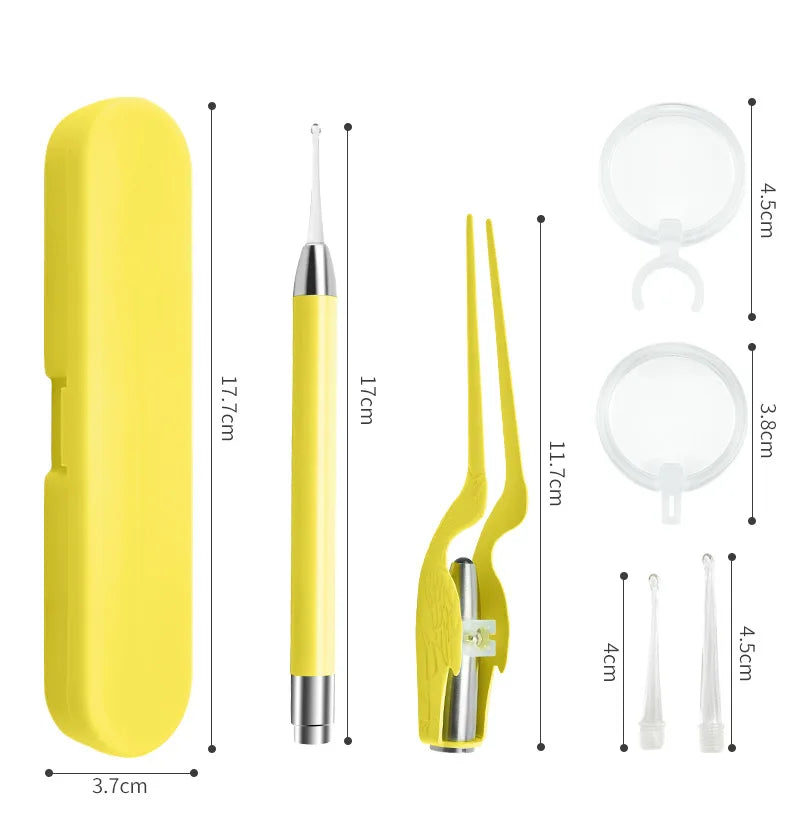 LED Light Ear Wax Removal Tool Kit for Adults and Children - 6