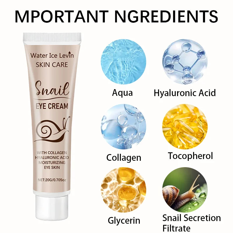 Water Ice Levin Snail Eye Cream Firming Moisturizing Treatment 20g - 3