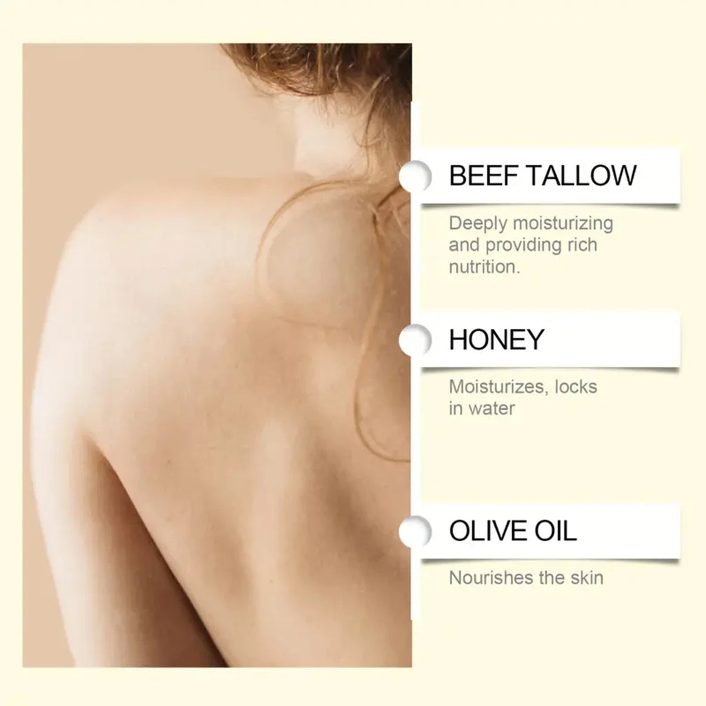 Grass Fed Tallow Balm Bee Venom Caffeine Moisturizer for Dry Skin