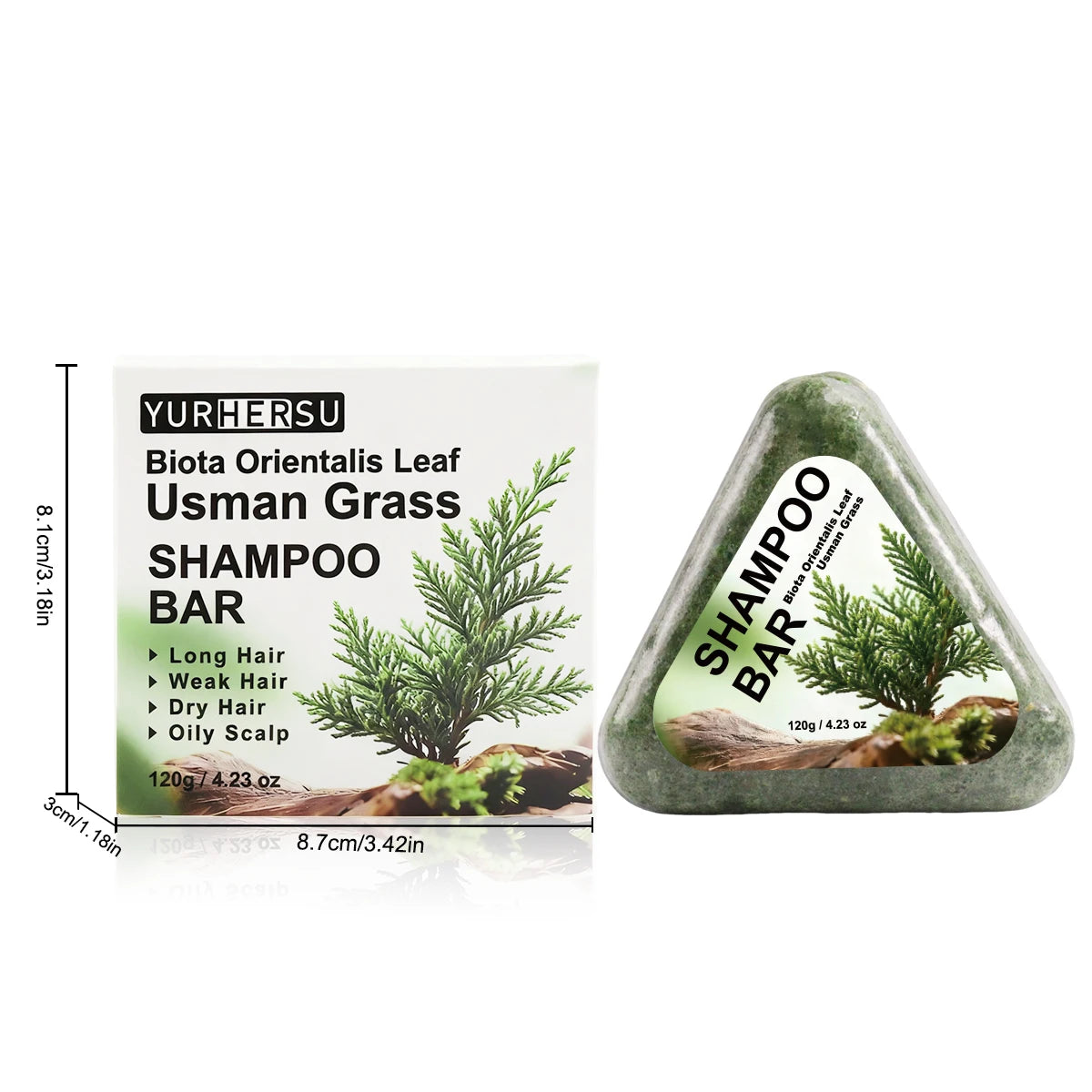 YURHERSU Usman Grass Shampoo Bar Herbal Hair Cleansing Soap 120g - 13