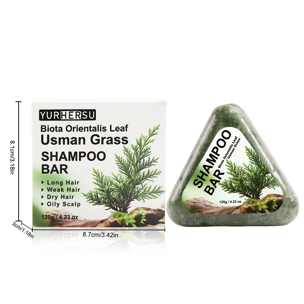 YURHERSU Usman Grass Shampoo Bar Herbal Hair Cleansing Soap 120g